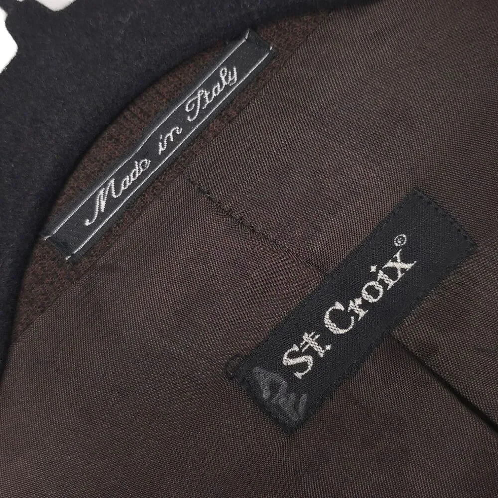 ST. CROIX‎ Mens Sport Coat Blazer Brown Wool Blend 42R Italy Made #272